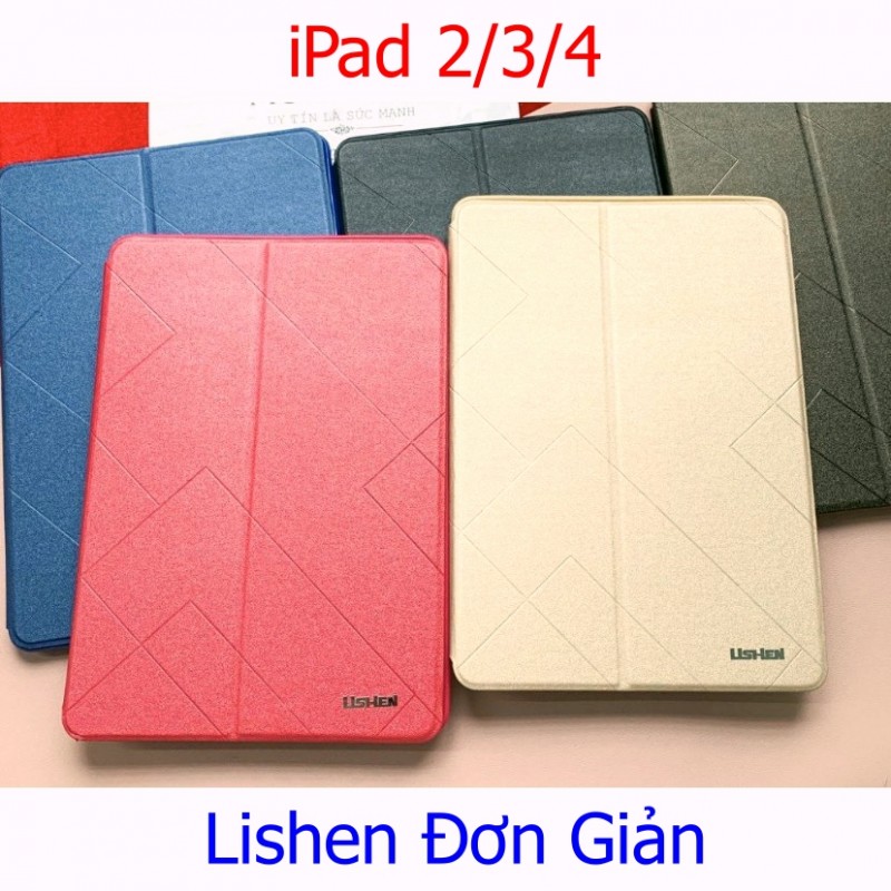 Bao Da iPad 2/3/4 (9.7 inch) Hiệu Lishen Màu Trơn Đơn Giản