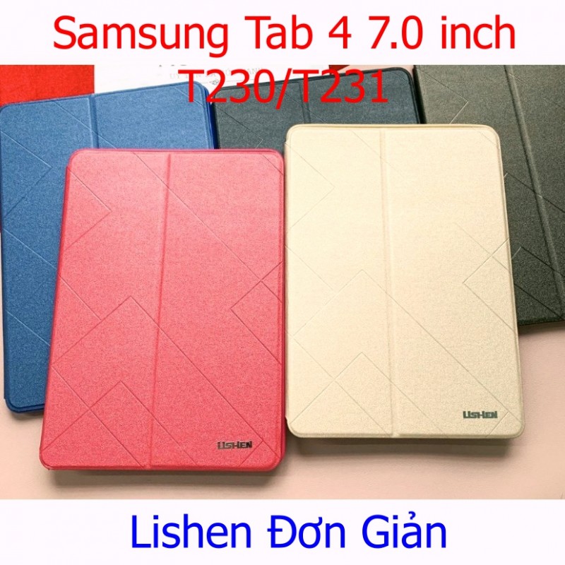 Bao Da Samsung Tab 4 7.0 inch 2014 (T230/T231) Hiệu Lishen Màu Trơn Đơn Giản