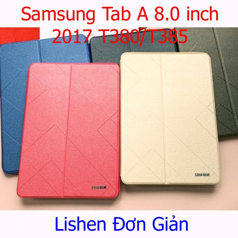 Bao Da Samsung Tab A 8.0 inch 2017 (T380/T385) Hiệu Lishen Màu Trơn Đơn Giản