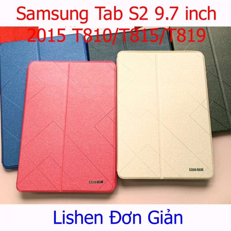 Bao Da Samsung Tab S2 9.7 inch 2015 (T810/T815/T819) Hiệu Lishen Màu Trơn Đơn Giản