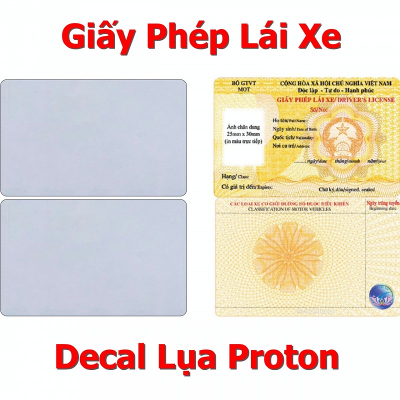 Miếng Dán Decal Lụa Nhám Proton Chống Trầy 2 Mặt Giấy Phép Lái Xe (GPLX) Miếng Dán Decal Lụa Nhám Proton Chống Trầy 2 Mặt Giấy Phép Lái Xe (GPLX)