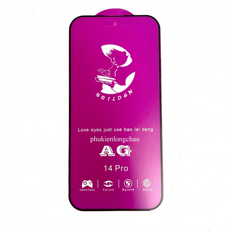 Miếng Dán Cường Lực iPhone 14 Pro Nhám Chống Vân Tay AG Chính Hãng Cô Bé Brilden Miếng Dán Cường Lực iPhone 14 Pro Nhám Chống Vân Tay AG Chính Hãng Cô Bé Brilden