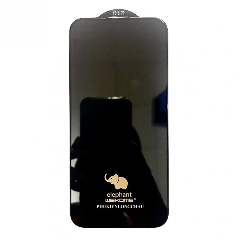 Miếng Dán Cường Lực iPhone 15 Pro Max / 16 Plus Con Voi Elephant WK Cao Cấp Không Hộp Miếng Dán Cường Lực iPhone 15 Pro Max / 16 Plus Con Voi Elephant WK Cao Cấp Không Hộp