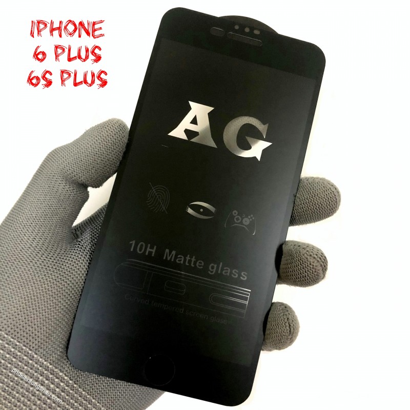 Miếng Dán Cường Lực iPhone 6 Plus/6s Plus Nhám Chống Vân Tay Màu Đen Miếng Dán Cường Lực iPhone 6 Plus/6s Plus Nhám Chống Vân Tay Màu Đen
