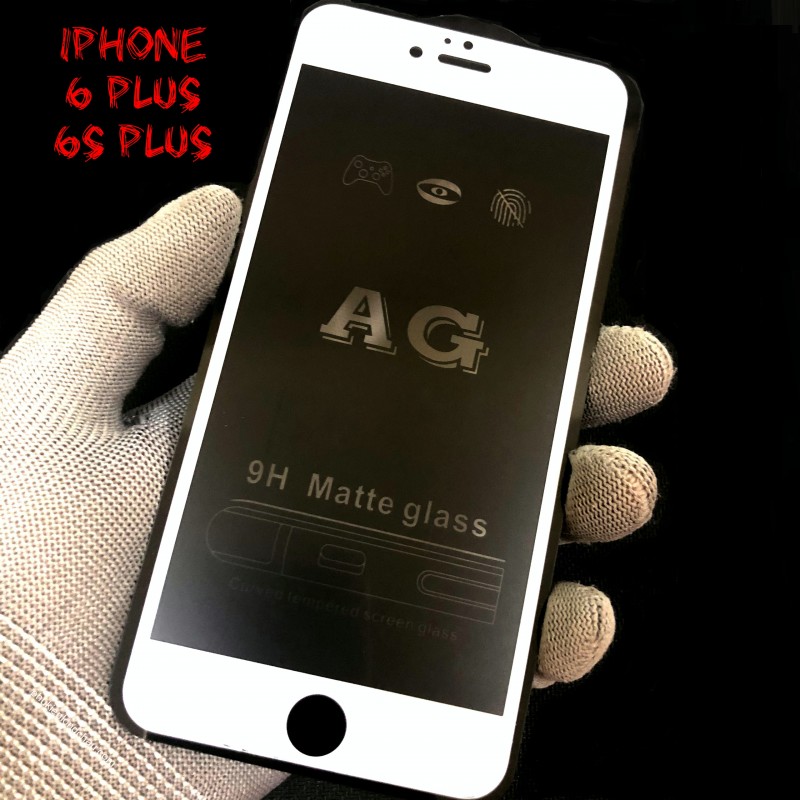 Miếng Dán Cường Lực iPhone 6 Plus/6s Plus Nhám Chống Vân Tay Màu Trắng