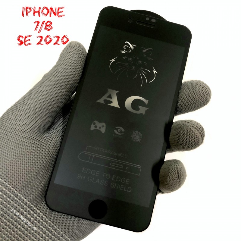 Miếng Dán Cường Lực iPhone 7/8/SE 2020 Nhám Chống Vân Tay Màu Đen Miếng Dán Cường Lực iPhone 7/8/SE 2020 Nhám Chống Vân Tay Màu Đen
