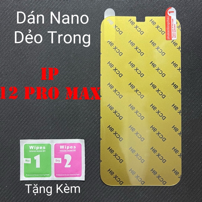 Miếng Dán Màn Hình iPhone 12 Pro Max Siêu Mỏng Dẻo Nano DCX-9H Miếng Dán Màn Hình iPhone 12 Pro Max Siêu Mỏng Dẻo Nano DCX-9H