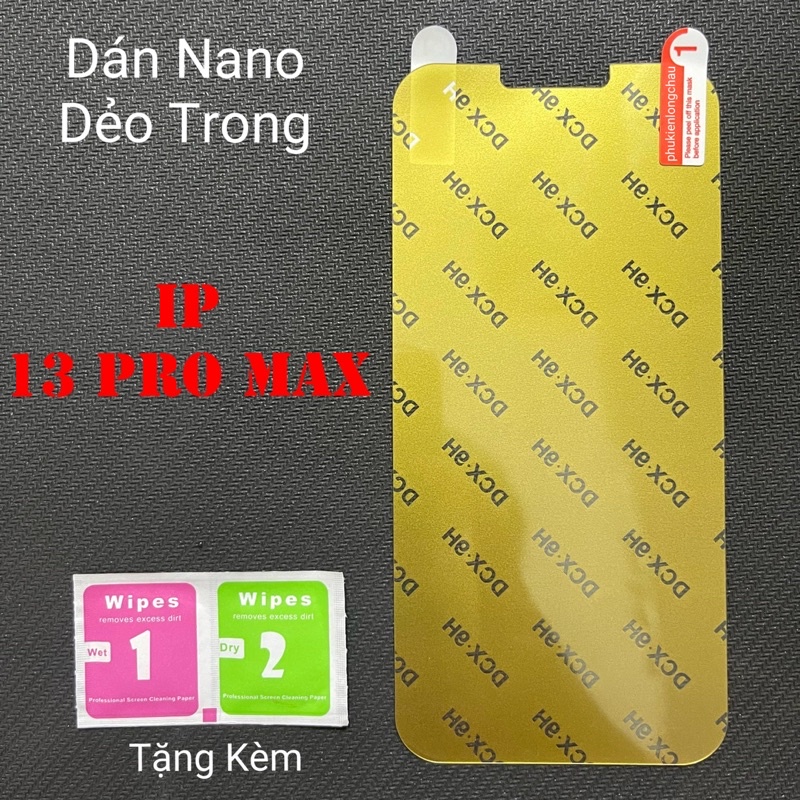 Miếng Dán Màn Hình iPhone 13 Pro Max / 14 Plus Siêu Mỏng Dẻo Nano DCX-9H Miếng Dán Màn Hình iPhone 13 Pro Max / 14 Plus Siêu Mỏng Dẻo Nano DCX-9H