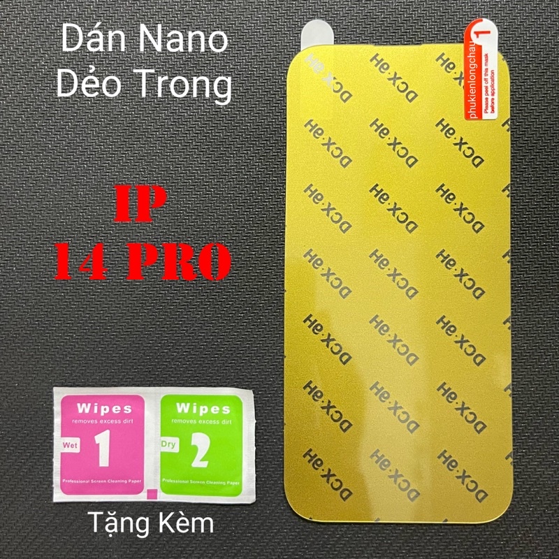 Miếng Dán Màn Hình iPhone 14 Pro Siêu Mỏng Dẻo Nano DCX-9H