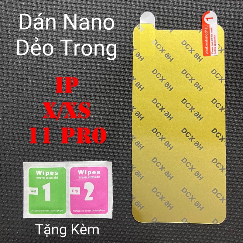 Miếng Dán Màn Hình iPhone 11 Pro/Xs/X Siêu Mỏng Dẻo Nano DCX-9H Miếng Dán Màn Hình iPhone 11 Pro/Xs/X Siêu Mỏng Dẻo Nano DCX-9H