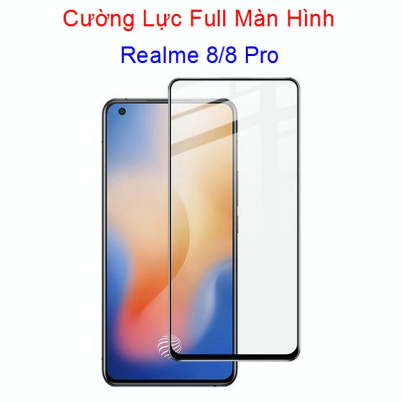 Miếng Dán Cường Lực Realme 8 / 8 Pro Full Màn Hình Full Keo Màu Đen Miếng Dán Cường Lực Realme 8 / 8 Pro Full Màn Hình Full Keo Màu Đen