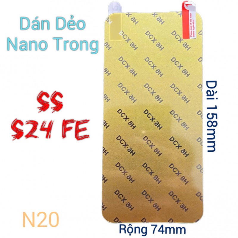 Miếng Dán Màn Hình Samsung S24 FE Siêu Mỏng Dẻo Nano DCX-9H (N20) Miếng Dán Màn Hình Samsung S24 FE Siêu Mỏng Dẻo Nano DCX-9H (N20)