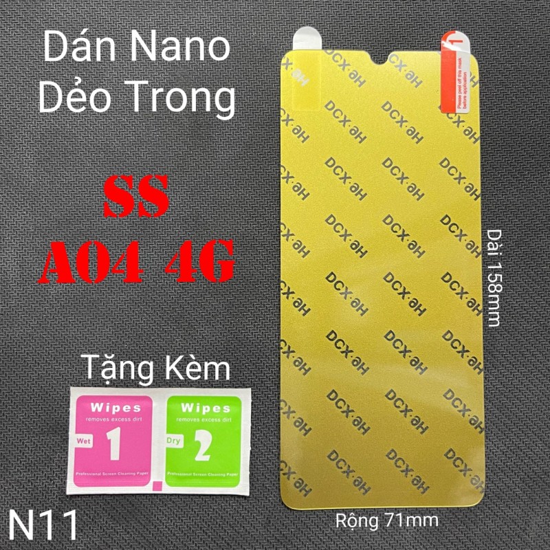 Miếng Dán Màn Hình Samsung A04 Siêu Mỏng Dẻo Nano DCX-9H (N11) Miếng Dán Màn Hình Samsung A04 Siêu Mỏng Dẻo Nano DCX-9H (N11)