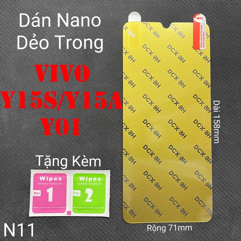 Miếng Dán Màn Hình Vivo Y15a / Y15s / Y01 Siêu Mỏng Dẻo Nano DCX-9H (N11) Miếng Dán Màn Hình Vivo Y15a / Y15s / Y01 Siêu Mỏng Dẻo Nano DCX-9H (N11)