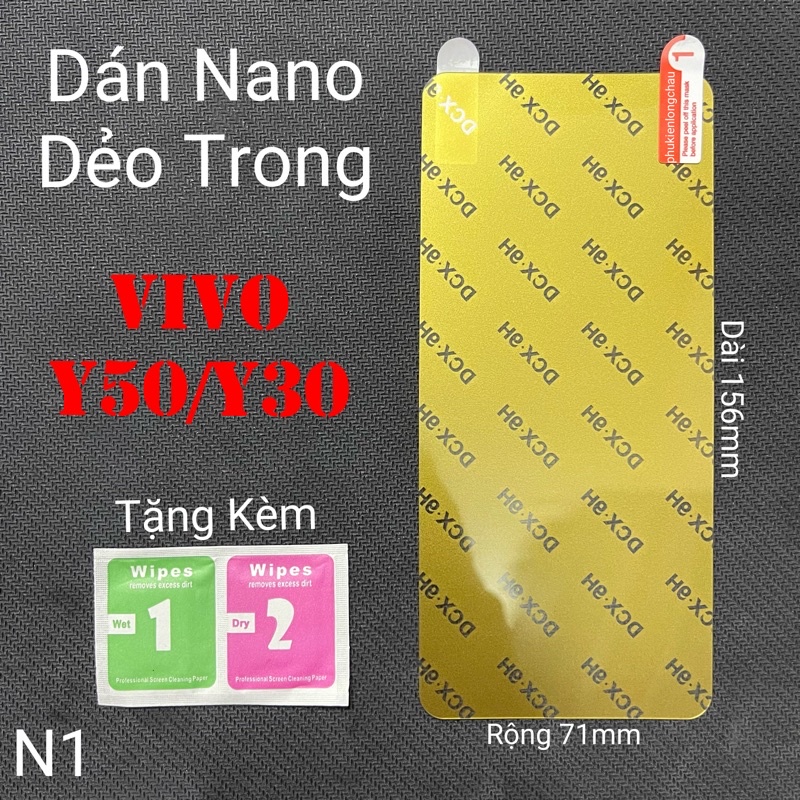 Miếng Dán Màn Hình Vivo Y30 / Y50 Siêu Mỏng Dẻo Nano DCX-9H (N1) Miếng Dán Màn Hình Vivo Y30 / Y50 Siêu Mỏng Dẻo Nano DCX-9H (N1)