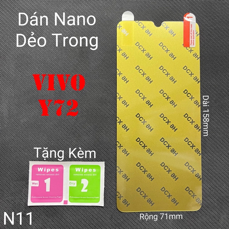 Miếng Dán Màn Hình Vivo Y72 5G Siêu Mỏng Dẻo Nano DCX-9H (N11) Miếng Dán Màn Hình Vivo Y72 5G Siêu Mỏng Dẻo Nano DCX-9H (N11)