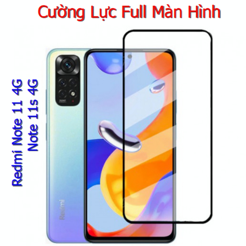 Miếng Dán Cường Lực Xiaomi Redmi Note 11 4G / Note 11s 4G Full Màn Hình Full Keo Màu Đen (F08) Miếng Dán Cường Lực Xiaomi Redmi Note 11 4G / Note 11s 4G Full Màn Hình Full Keo Màu Đen (F08)
