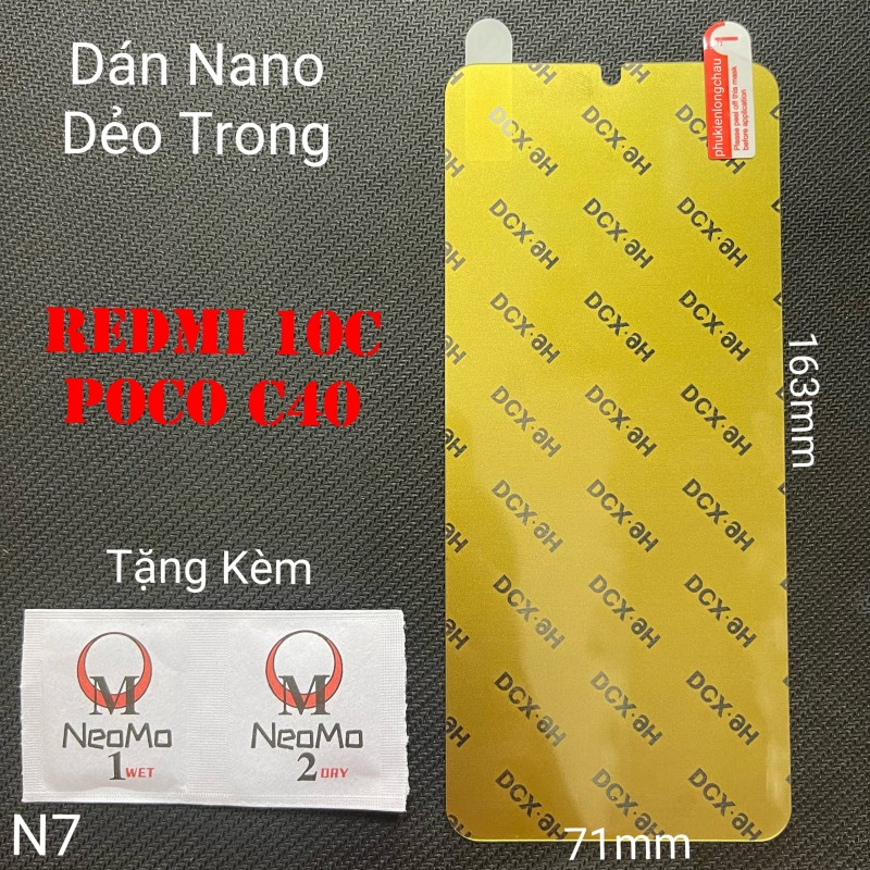 Miếng Dán Màn Hình Xiaomi Redmi 10C / Poco C40 Siêu Mỏng Dẻo Nano DCX-9H (N7) Miếng Dán Màn Hình Xiaomi Redmi 10C / Poco C40 Siêu Mỏng Dẻo Nano DCX-9H (N7)