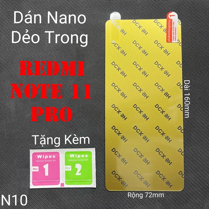 Miếng Dán Màn Hình Xiaomi Redmi Note 11 Pro Siêu Mỏng Dẻo Nano DCX-9H (N10) Miếng Dán Màn Hình Xiaomi Redmi Note 11 Pro Siêu Mỏng Dẻo Nano DCX-9H (N10)