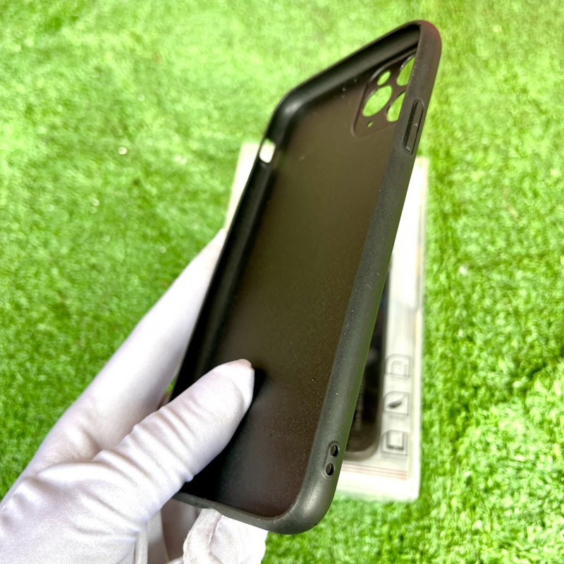 Ốp Lưng iPhone 11 Pro Max Da Đen Trơn Bóng Cao Cấp KST Design 