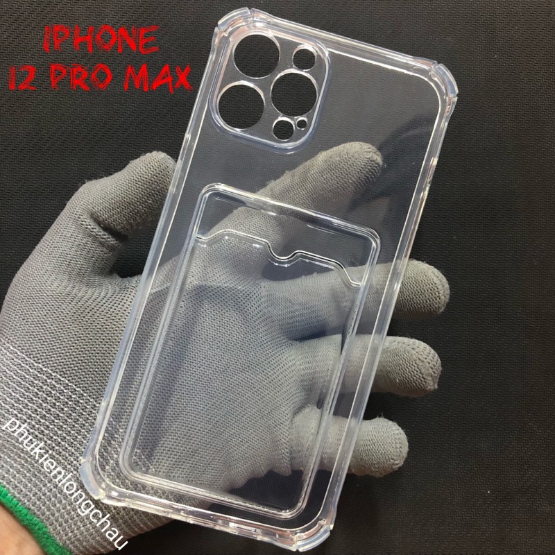 Ốp Lưng iPhone 12 Pro Max Trong Chống Sốc Gù Bảo Vệ Camera Kèm Ngăn Đựng Thẻ Ốp Lưng iPhone 12 Pro Max Trong Chống Sốc Gù Bảo Vệ Camera Kèm Ngăn Đựng Thẻ