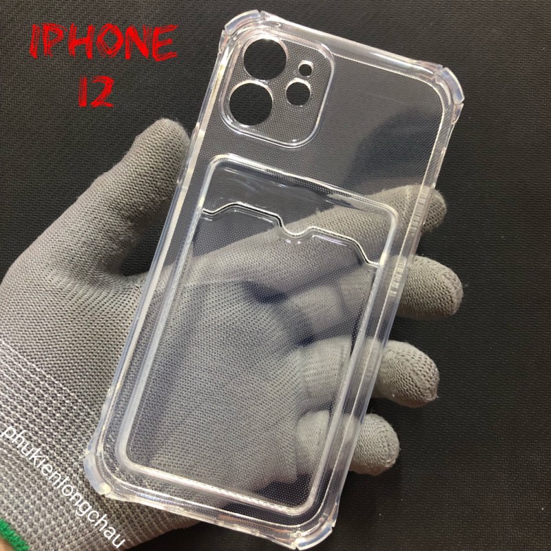 Ốp Lưng iPhone 12 Trong Chống Sốc Gù Bảo Vệ Camera Kèm Ngăn Đựng Thẻ Ốp Lưng iPhone 12 Trong Chống Sốc Gù Bảo Vệ Camera Kèm Ngăn Đựng Thẻ