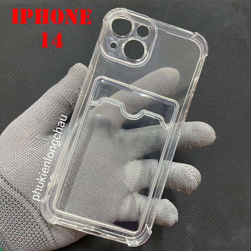 Ốp Lưng iPhone 14 Trong Chống Sốc Gù Bảo Vệ Camera Kèm Ngăn Đựng Thẻ Ốp Lưng iPhone 14 Trong Chống Sốc Gù Bảo Vệ Camera Kèm Ngăn Đựng Thẻ