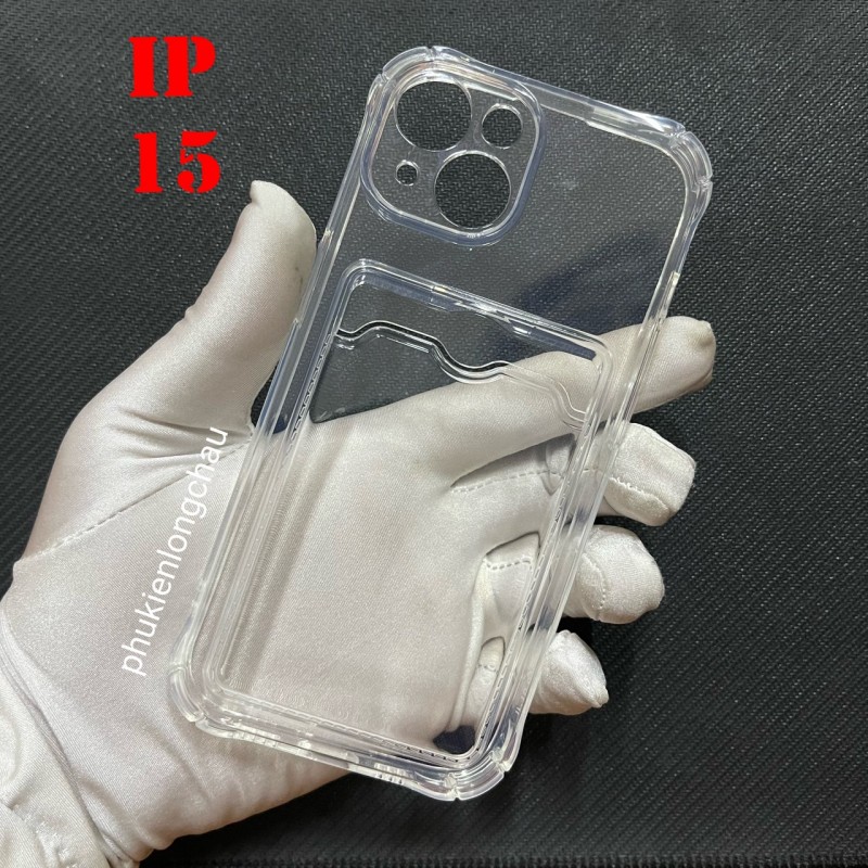 Ốp Lưng iPhone 15 Trong Chống Sốc Gù Bảo Vệ Camera Kèm Ngăn Đựng Thẻ Ốp Lưng iPhone 15 Trong Chống Sốc Gù Bảo Vệ Camera Kèm Ngăn Đựng Thẻ