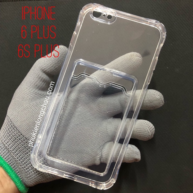 Ốp Lưng iPhone 6 Plus/6s Plus Trong Chống Sốc Gù Bảo Vệ Camera Kèm Ngăn Đựng Thẻ Ốp Lưng iPhone 6 Plus/6s Plus Trong Chống Sốc Gù Bảo Vệ Camera Kèm Ngăn Đựng Thẻ