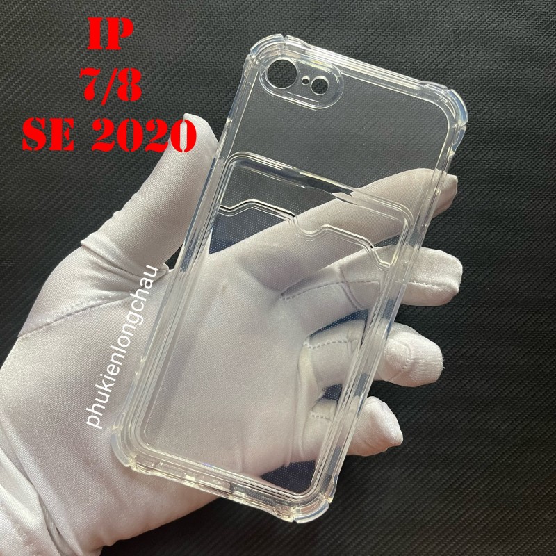 Ốp Lưng iPhone 7 / 8 / SE2 / SE3 Trong Chống Sốc Gù Bảo Vệ Camera Kèm Ngăn Đựng Thẻ Ốp Lưng iPhone 7 / 8 / SE2 / SE3 Trong Chống Sốc Gù Bảo Vệ Camera Kèm Ngăn Đựng Thẻ