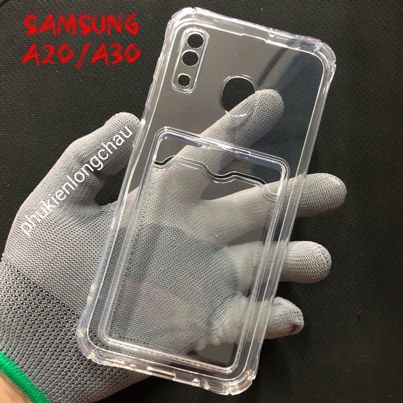 Ốp Lưng Samsung A20/A30 Trong Chống Sốc Gù Bảo Vệ Camera Kèm Ngăn Đựng Thẻ Ốp Lưng Samsung A20/A30 Trong Chống Sốc Gù Bảo Vệ Camera Kèm Ngăn Đựng Thẻ
