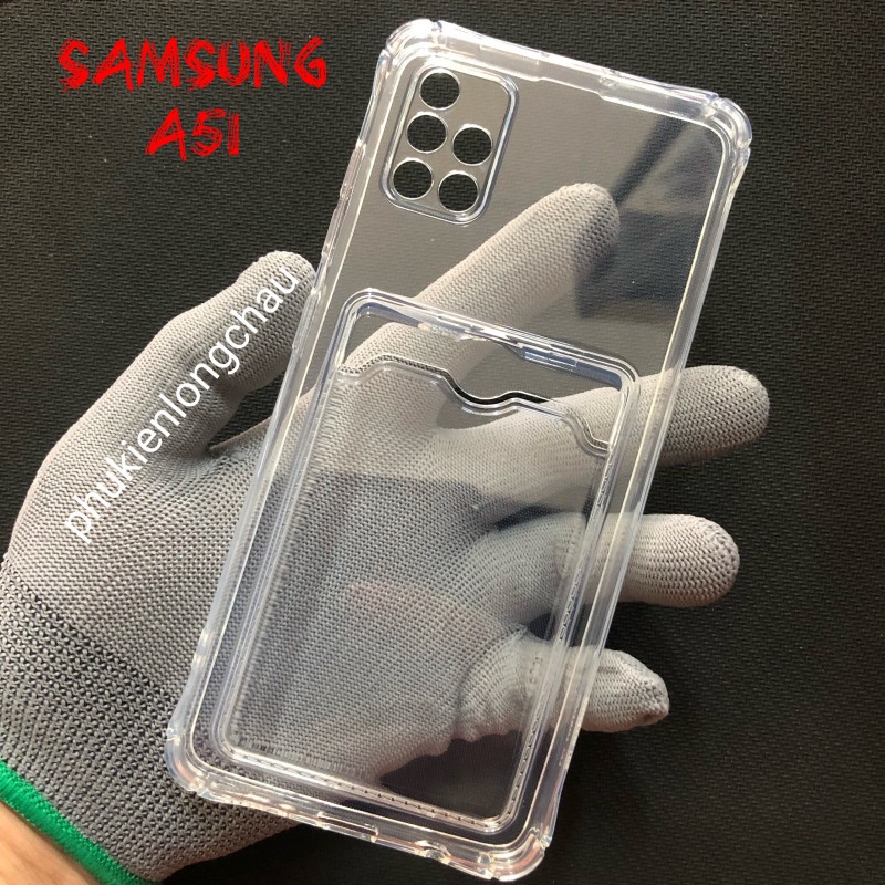 Ốp Lưng Samsung A51 Trong Chống Sốc Gù Bảo Vệ Camera Kèm Ngăn Đựng Thẻ Ốp Lưng Samsung A51 Trong Chống Sốc Gù Bảo Vệ Camera Kèm Ngăn Đựng Thẻ