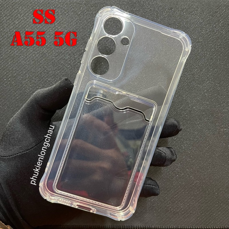 Ốp Lưng Samsung A55 5G Trong Chống Sốc Gù Bảo Vệ Camera Kèm Ngăn Đựng Thẻ Ốp Lưng Samsung A55 5G Trong Chống Sốc Gù Bảo Vệ Camera Kèm Ngăn Đựng Thẻ