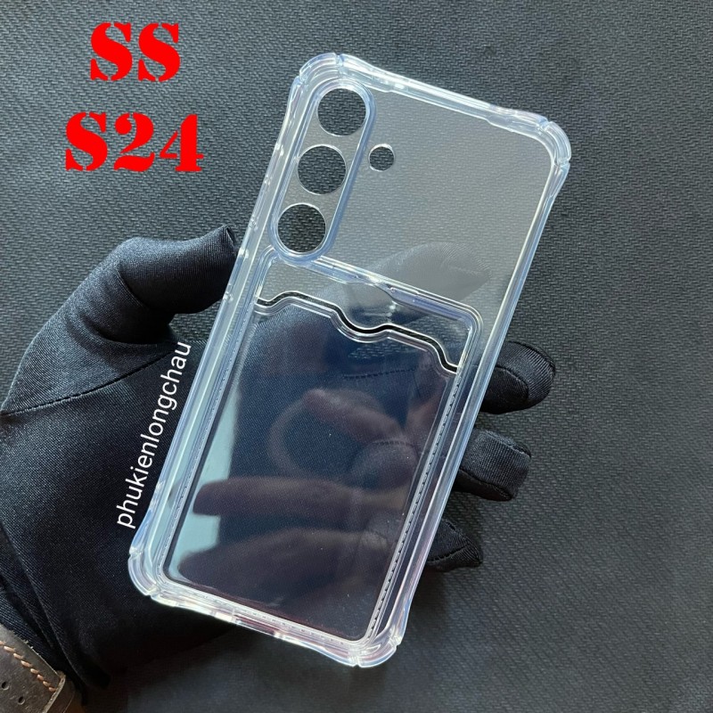 Ốp Lưng Samsung S24 Trong Chống Sốc Gù Bảo Vệ Camera Kèm Ngăn Đựng Thẻ Ốp Lưng Samsung S24 Trong Chống Sốc Gù Bảo Vệ Camera Kèm Ngăn Đựng Thẻ