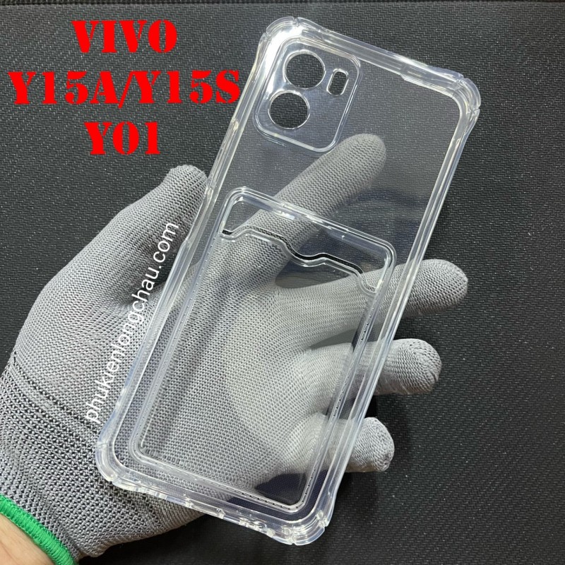 Ốp Lưng Vivo Y15a / Y15s / Y01 Trong Chống Sốc Gù Bảo Vệ Camera Kèm Ngăn Đựng Thẻ Ốp Lưng Vivo Y15a / Y15s / Y01 Trong Chống Sốc Gù Bảo Vệ Camera Kèm Ngăn Đựng Thẻ