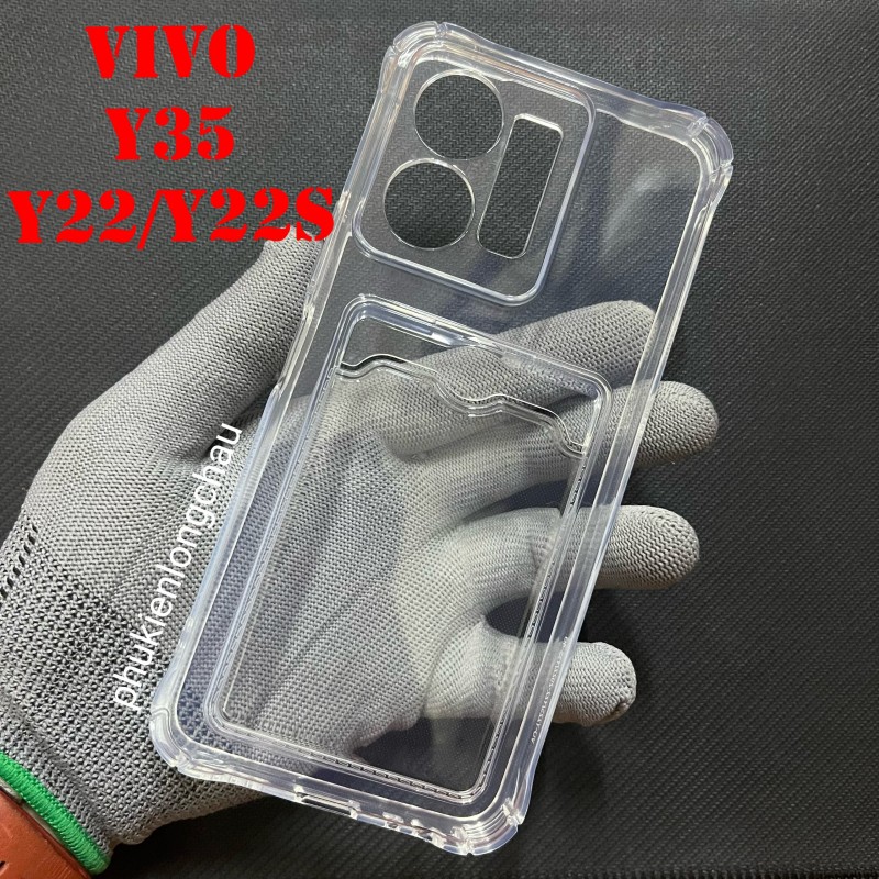 Ốp Lưng Vivo Y35 4G / Y22 / Y22s Trong Chống Sốc Gù Bảo Vệ Camera Kèm Ngăn Đựng Thẻ Ốp Lưng Vivo Y35 4G / Y22 / Y22s Trong Chống Sốc Gù Bảo Vệ Camera Kèm Ngăn Đựng Thẻ