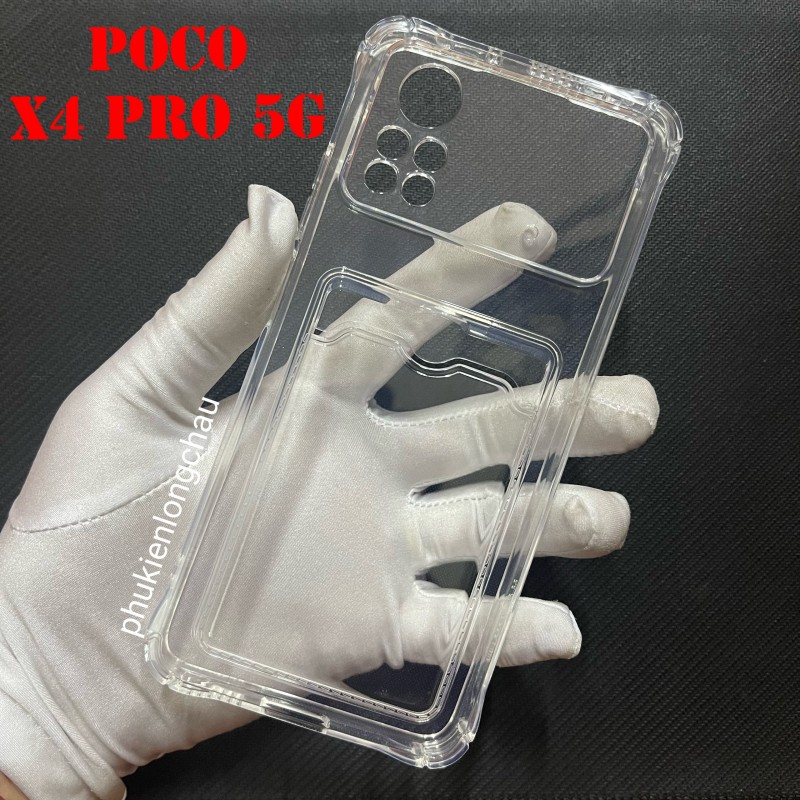 Ốp Lưng Xiaomi Poco X4 Pro 5G Trong Chống Sốc Gù Bảo Vệ Camera Kèm Ngăn Đựng Thẻ Ốp Lưng Xiaomi Poco X4 Pro 5G Trong Chống Sốc Gù Bảo Vệ Camera Kèm Ngăn Đựng Thẻ