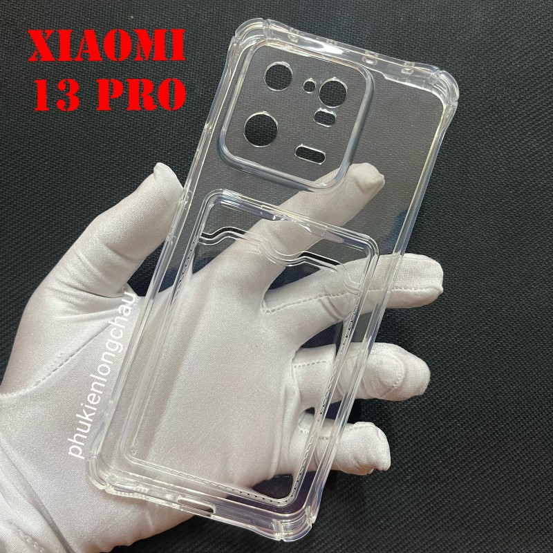 Ốp Lưng Xiaomi 13 Pro 5G Trong Chống Sốc Gù Bảo Vệ Camera Kèm Ngăn Đựng Thẻ Ốp Lưng Xiaomi 13 Pro 5G Trong Chống Sốc Gù Bảo Vệ Camera Kèm Ngăn Đựng Thẻ