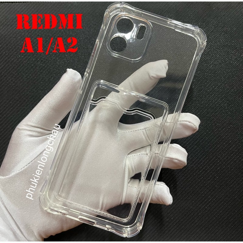 Ốp Lưng Xiaomi Redmi A1 4G / A2 4G Trong Chống Sốc Gù Bảo Vệ Camera Kèm Ngăn Đựng Thẻ Ốp Lưng Xiaomi Redmi A1 4G / A2 4G Trong Chống Sốc Gù Bảo Vệ Camera Kèm Ngăn Đựng Thẻ