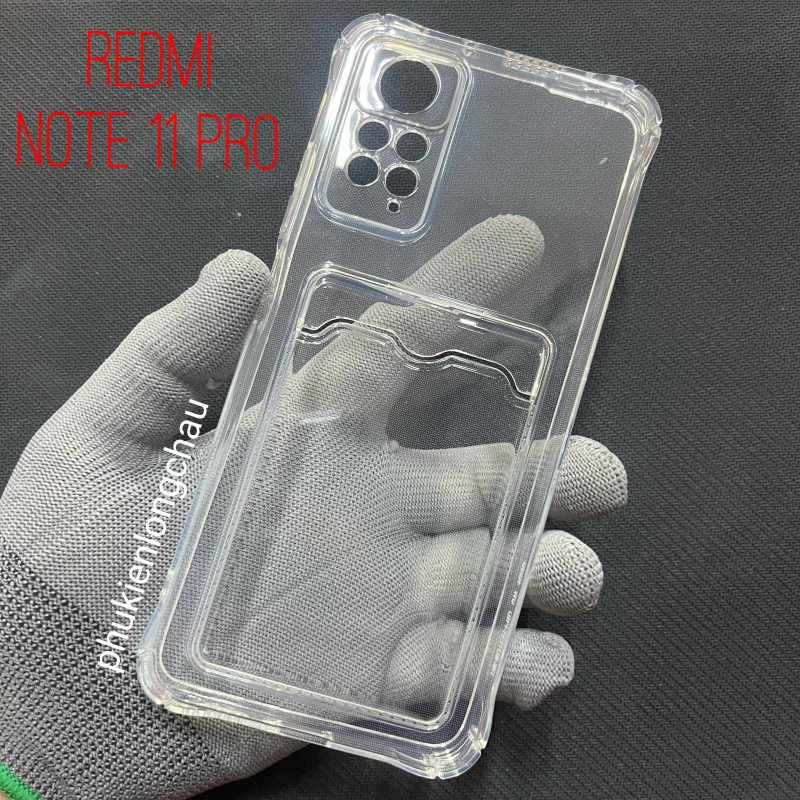 Ốp Lưng Xiaomi Redmi Note 11 Pro Trong Chống Sốc Gù Bảo Vệ Camera Kèm Ngăn Đựng Thẻ Ốp Lưng Xiaomi Redmi Note 11 Pro Trong Chống Sốc Gù Bảo Vệ Camera Kèm Ngăn Đựng Thẻ