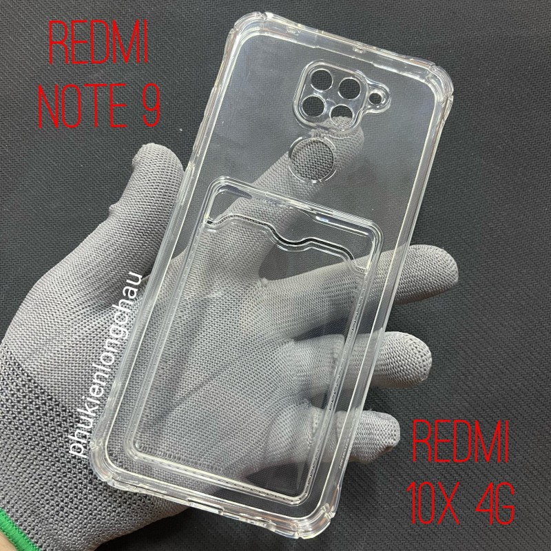 Ốp Lưng Xiaomi Redmi Note 9 / Redmi 10x 4G Trong Chống Sốc Gù Bảo Vệ Camera Kèm Ngăn Đựng Thẻ Ốp Lưng Xiaomi Redmi Note 9 / Redmi 10x 4G Trong Chống Sốc Gù Bảo Vệ Camera Kèm Ngăn Đựng Thẻ