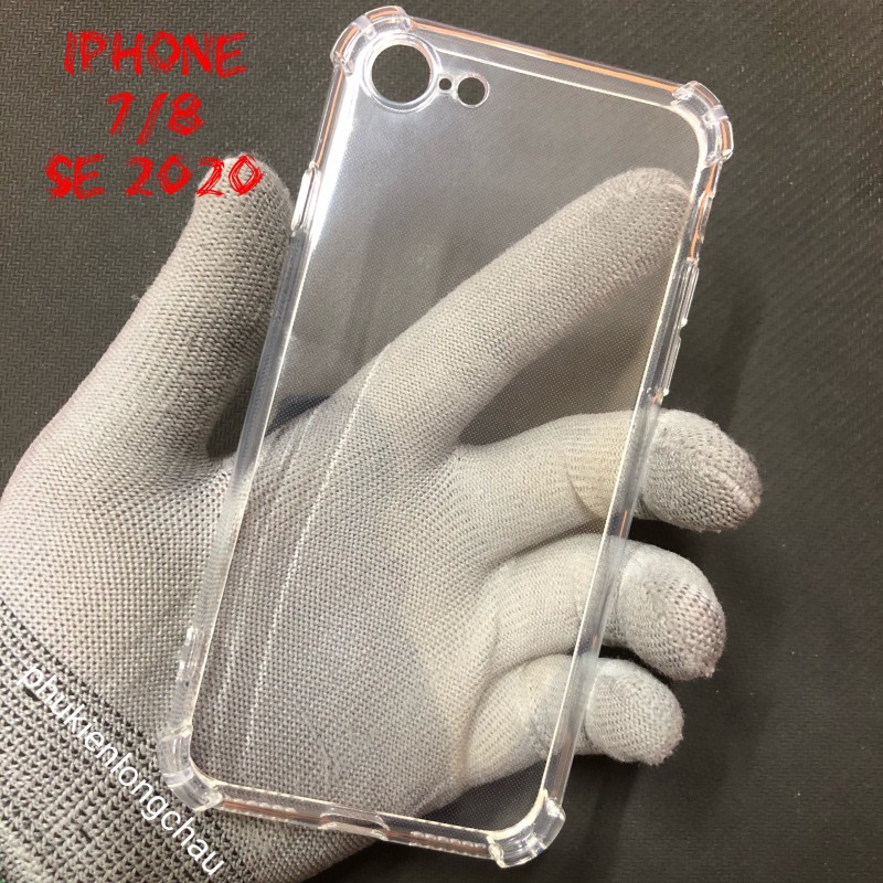 Ốp Lưng iPhone 7 / 8 / SE2 / SE3 Dẻo Trong Suốt Chống Sốc Có Gù Bảo Vệ 4 Gốc Ốp Lưng iPhone 7 / 8 / SE2 / SE3 Dẻo Trong Suốt Chống Sốc Có Gù Bảo Vệ 4 Gốc