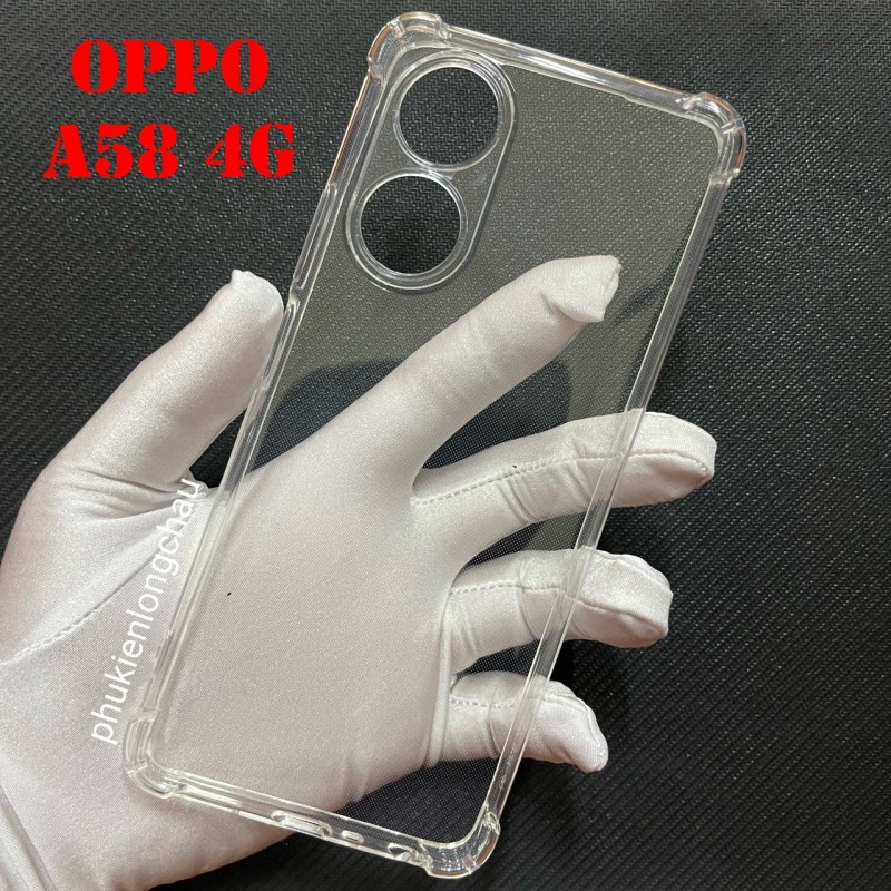 Ốp Lưng Oppo A58 4G Dẻo Trong Suốt Chống Sốc Có Gù Bảo Vệ 4 Gốc Ốp Lưng Oppo A58 4G Dẻo Trong Suốt Chống Sốc Có Gù Bảo Vệ 4 Gốc