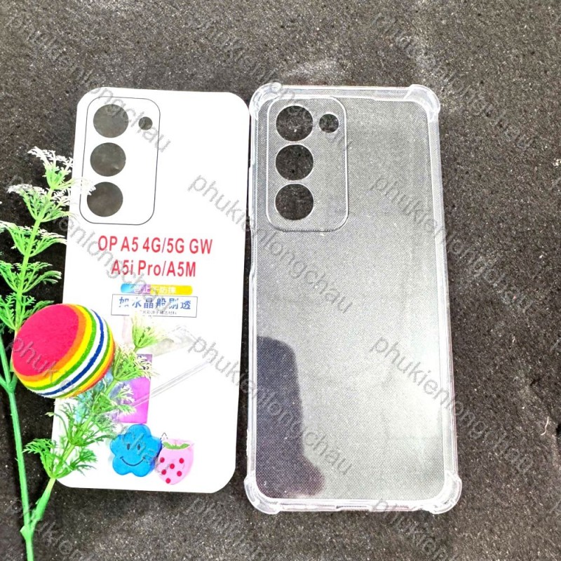 Ốp Lưng Oppo A5i PRO 5G / A5 4G / A5 5G Dẻo Trong Suốt Chống Sốc Có Gù Bảo Vệ 4 Gốc