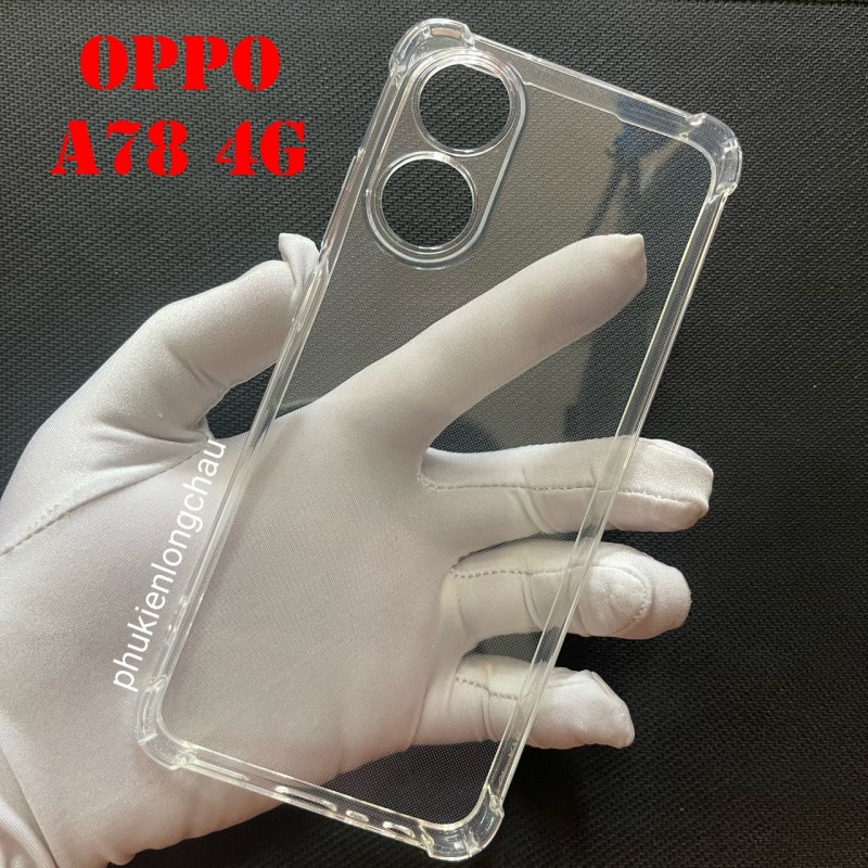Ốp Lưng Oppo A78 4G Dẻo Trong Suốt Chống Sốc Có Gù Bảo Vệ 4 Gốc Ốp Lưng Oppo A78 4G Dẻo Trong Suốt Chống Sốc Có Gù Bảo Vệ 4 Gốc
