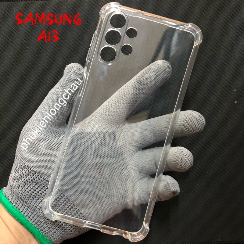 Ốp Lưng Samsung A13 4G Dẻo Trong Suốt Chống Sốc Có Gù Bảo Vệ 4 Gốc Ốp Lưng Samsung A13 4G Dẻo Trong Suốt Chống Sốc Có Gù Bảo Vệ 4 Gốc