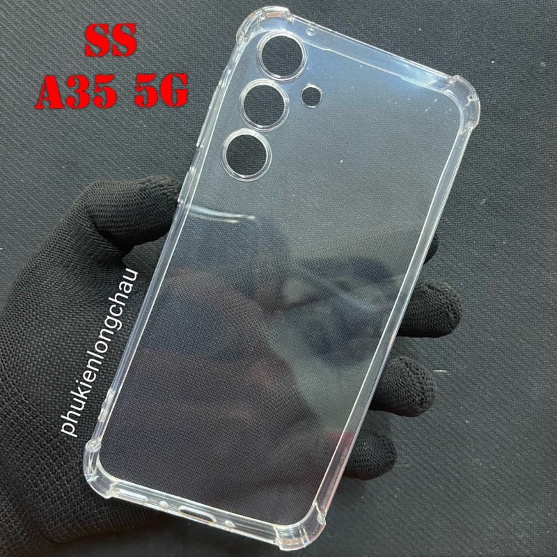 Ốp Lưng Samsung A35 5G Dẻo Trong Suốt Chống Sốc Có Gù Bảo Vệ 4 Gốc Ốp Lưng Samsung A35 5G Dẻo Trong Suốt Chống Sốc Có Gù Bảo Vệ 4 Gốc
