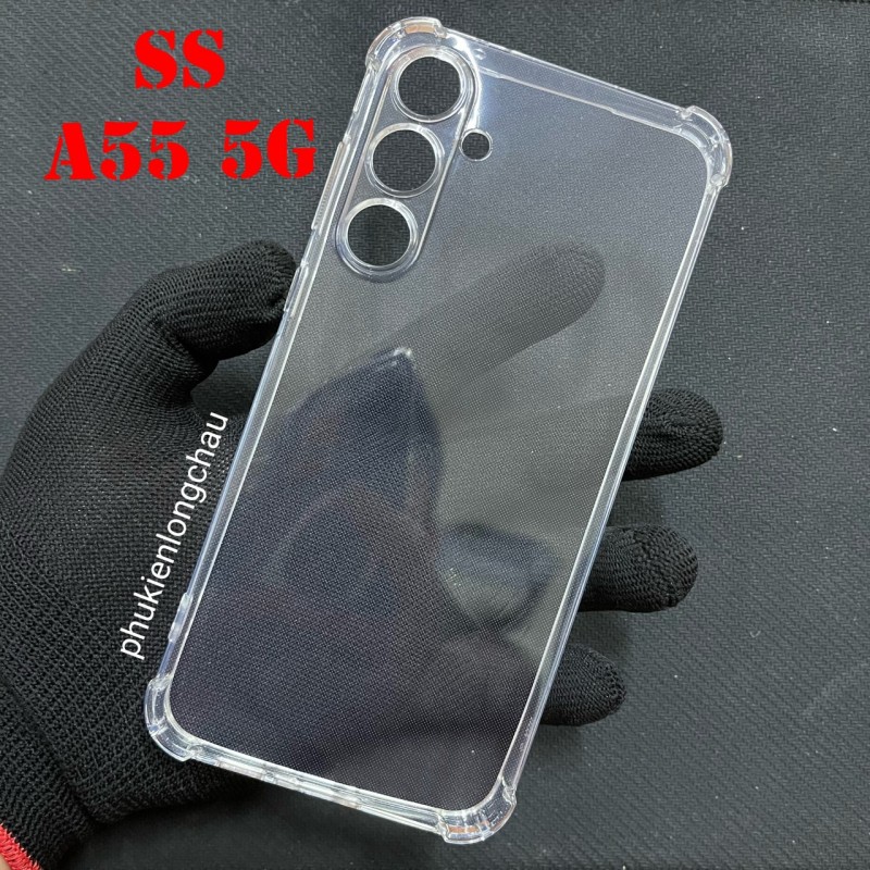 Ốp Lưng Samsung A55 5G Dẻo Trong Suốt Chống Sốc Có Gù Bảo Vệ 4 Gốc Ốp Lưng Samsung A55 5G Dẻo Trong Suốt Chống Sốc Có Gù Bảo Vệ 4 Gốc