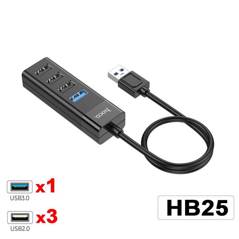 Chia Cổng Type-C ra 4 cổng USB Hoco HB25 (BH 3T) Chia Cổng Type-C ra 4 cổng USB Hoco HB25 (BH 3T)