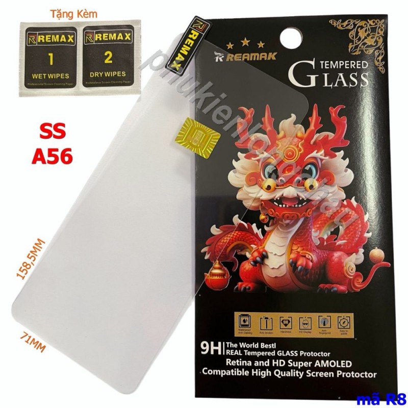 Miếng Dán Cường Lực Samsung A56 5G Trong Suốt Mỏng Chính Hãng Remax (R8)